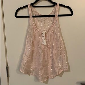 Pink shimmery tank top